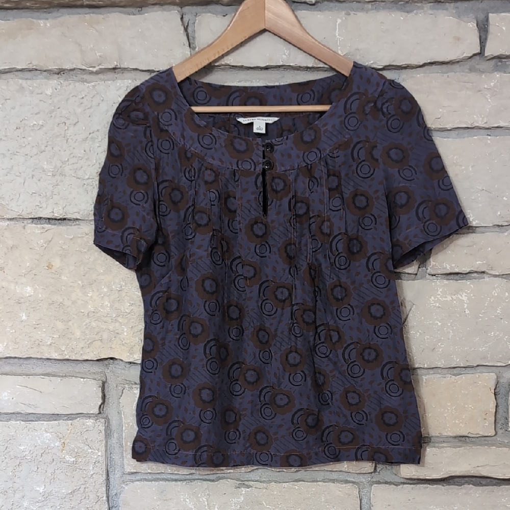 Banana Republic silk-blend patterned blouse